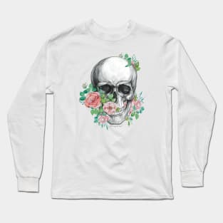 Skull in roses Long Sleeve T-Shirt